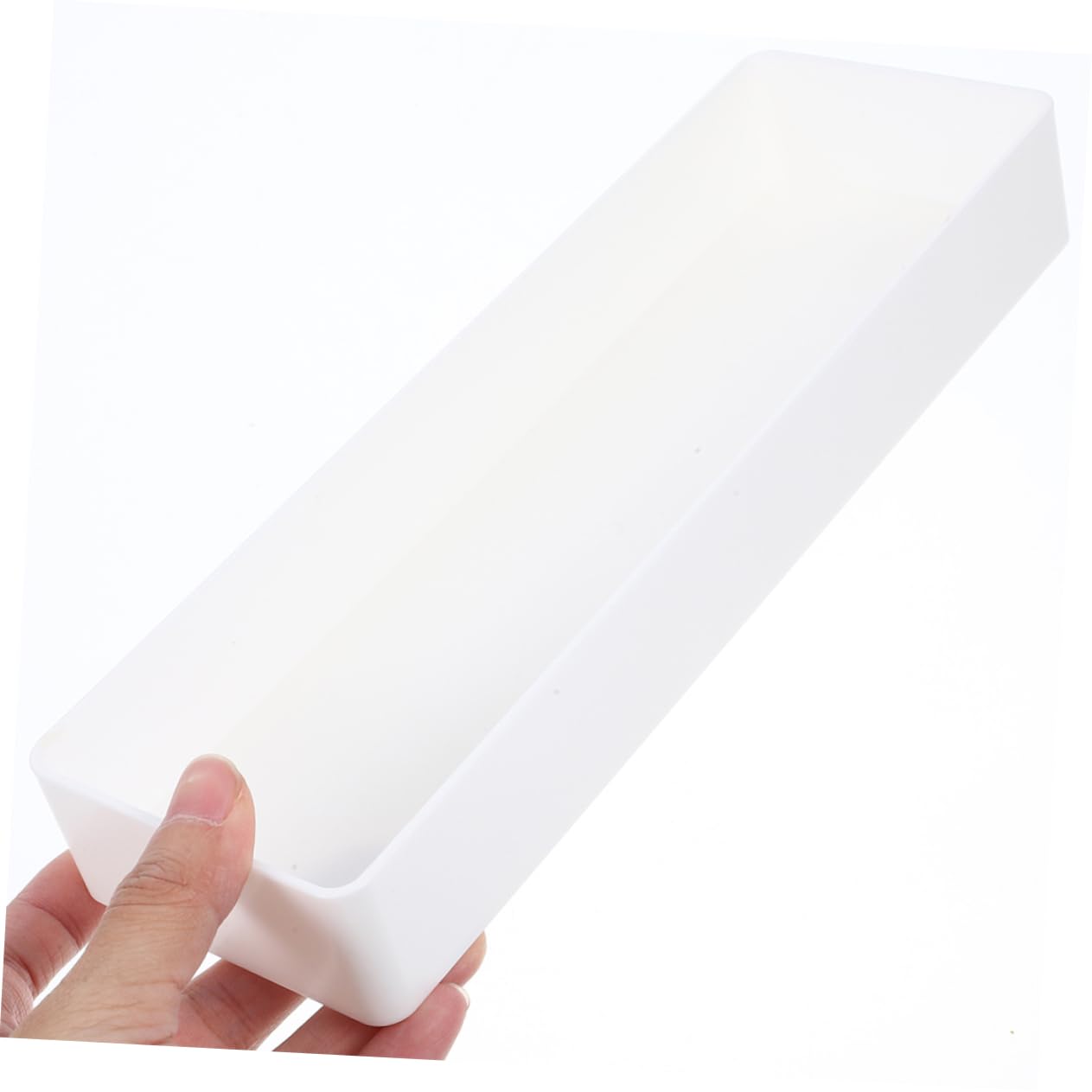 Scatola Organizer Quadrata da Cassetto 5 Pezzi in Plastica Bianca | Scrivania e Ufficio, Superficie Liscia Facile da Pulire, Struttura Resistente alla Deformazione