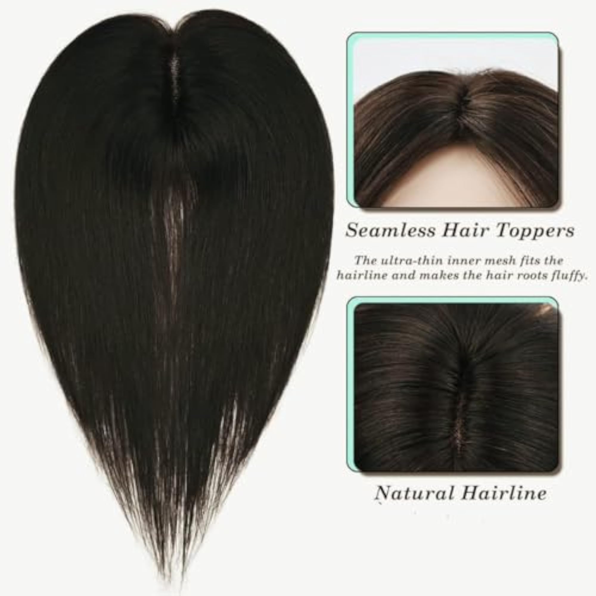 Hair Toppers with Clips, Silk Base Forehead Topper