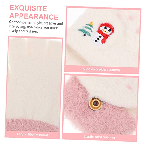 Adorable Women Warm Gloves Winter Knitted Gloves Boys and Girls Fingerless Style3