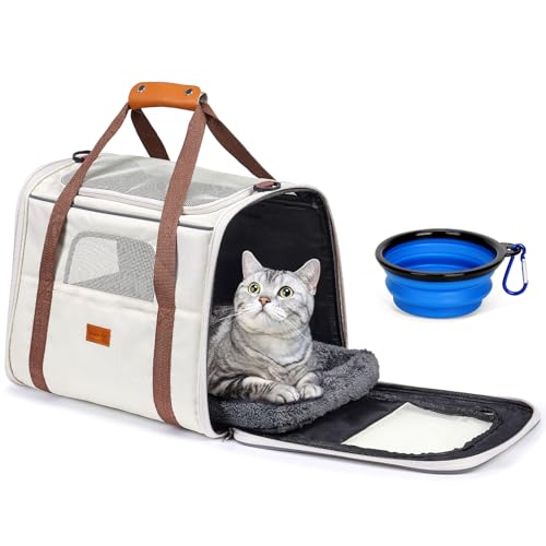 Sac de transport chat Morpilot beige L de qualité supérieure et confortable