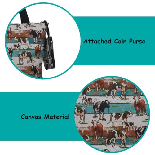 Image of NGIL Medium Top Zipper Closure Canvas Tote Bag with Attached Matching Coin Purse For Moms and Nurses