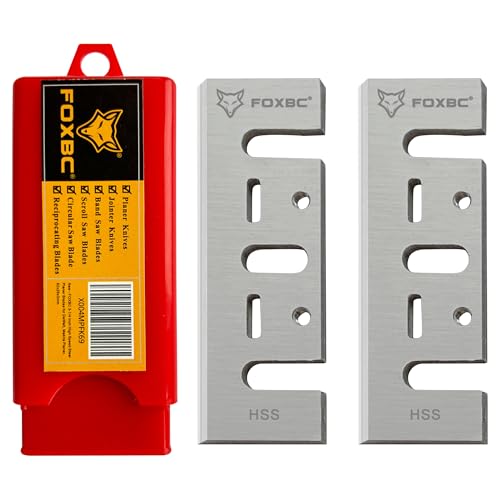 FOXBC 3-1/4 Inch HSS Planer Blades Replacement for Makita, DeWalt, Bosch, Ryobi and Most Hand-Held Planer