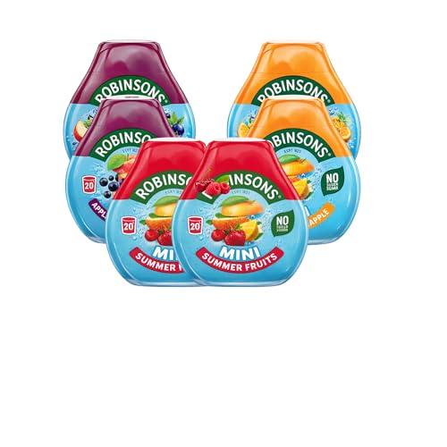 Robinsons Mini Fruit Squash Drinks Bundle 3 Flavour Multipack 2 Each Flavour Summer Fruits Orange & Apple Blackcurrant