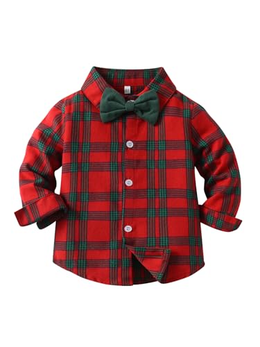 Image of Boarnseorl Baby Boys Pants Sets,Toddler Gentleman Outfits,Infant Long Sleeve Shirt + Pants + Bow Tie + Suspenders