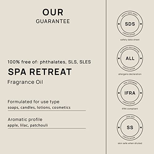 Vinevida [4Oz] Spa Retreat Fragrance Oil For Soap Making Scents For Candle Making, Perfume Oils, Soy Candles, Home Scents Oil Diffusers, Bath Scent Bomb Oils, Linen Spray, Lotions, Car Freshies #TOP2