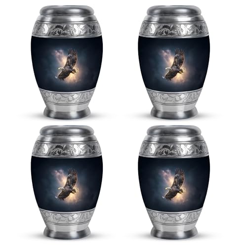Image of Eagle Urn Funeral Urn for Adult Ashes Women 3 Inch 4 Qty | Keepsake Cremation Urns for Ashes for Men Small Ashes Keepsake