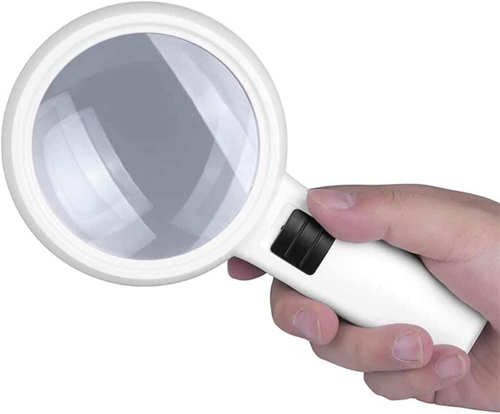 Ręczna lupa powiększająca 30X z 3 diodami LED, podświetlana lupa z podświetleniem, lupa do czytania w leczeniu zwyrodnienia plamki żółtej, czytanie dla seniorów, lutowanie, inspekcja, białe okulary