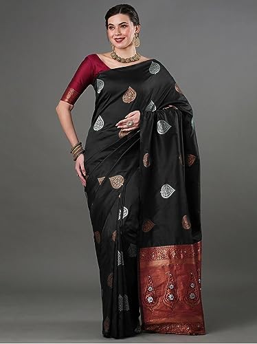 Image of Flosive Women's Mix Color Kanjivaram Silk Saree With Blouse