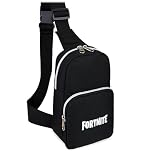 Fortnite Crossbody Bag for Boys Teens Shoulder Chest Sling Bag for Travel Holidays Ideal for Phone Wallets Gamer Gifts (Black)
