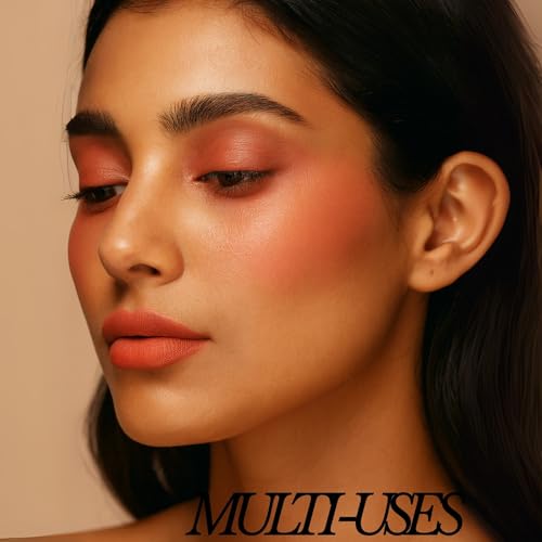 Image of Warm Coral Liquid Blusher for Cheeks - Lightweight, Long-Lasting Blush for Face Makeup, Easy to Apply, Natural Finish - Ideal for Women and Girl