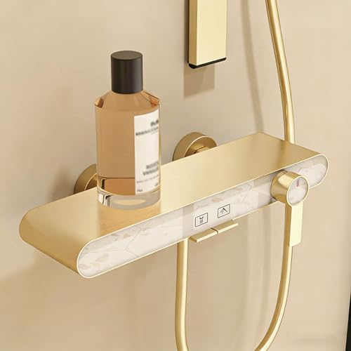 Mitigeur de douche mural 2 sorties avec robinet cascade et colonne réglable - 4