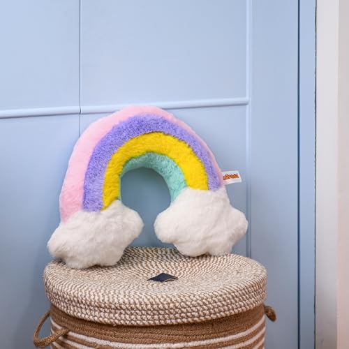 Image of Mirada Rainbow Face Soft Toy - 40cm | Vibrant & Super Soft Plush Pillow Toy for Kids & Adults | Cozy Colorful Room Decor Cushion for Girls, Boys & Return Gift Ideas