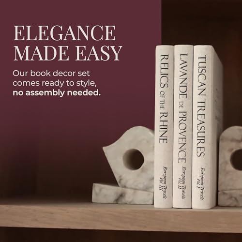 Ence Designs Decorative Books for Home Decor – Set of 3 Designer-Inspired Faux Books with Beige Linen Covers, Travel & Modern Aesthetic, Perfect for Coffee Table, Shelf, Nightstand & Living Spaces