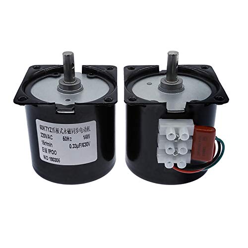 Motore sincrono a magneti permanenti 60KTYZ Motoriduttore AC220V 14W 2.5/5/10/15/20/30/50/60/80/110rpm (Size : 2.5rpm)