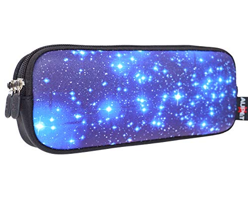 AUPET Pencil Case, Large Capacity Pencil Bag with Two Compartments Durable Zipper Students Stationery Pen Bag for Pens, Pencils, Markers, Eraser and Other School Supplies (Starry Sky)
