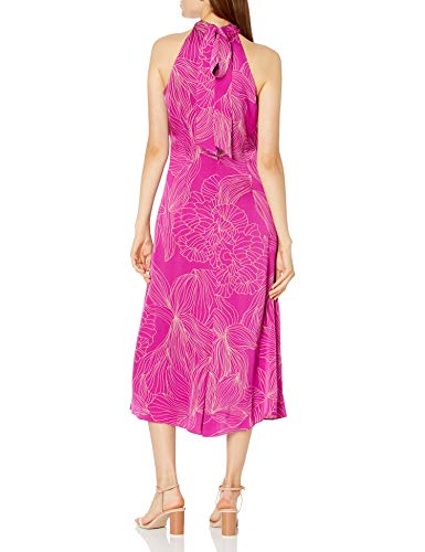 Milly Women's Adrian Hibiscus Floral Viscose Dress, Magenta/Blush, 2 #TOP1