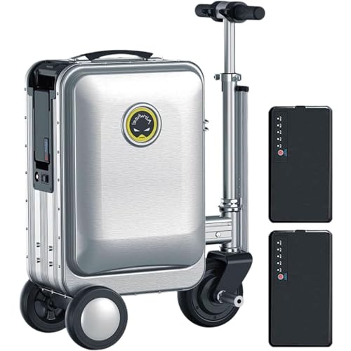 YANDDEA Smart Rideable Suitcase 2 with 2 Batteries - Electric Suitcase for Adults Travel Storage Case, Load 110kg, Aluminum Alloy Frame, Removable Battery, 13km/H Speed, Boarding Suitcase,A