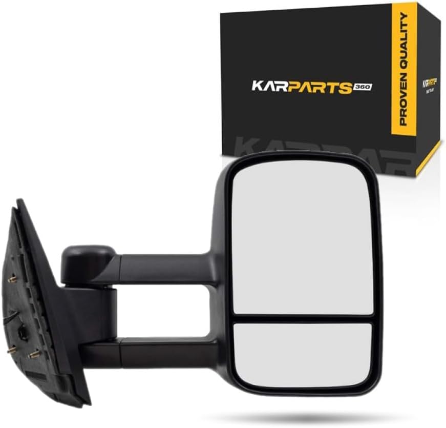 For Chevy Suburban 2500 2007-2013 Door Mirror Driver and Passenger Side | Pair | Power | Heated | Manual Folding | Tow Type | Textured Black | Replacement For 20862098, 25838267 | GM1320407, GM1321407