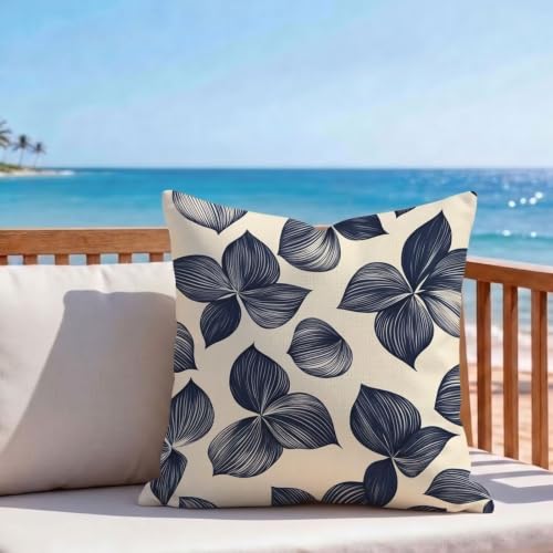 Coussin de jardin 55x55 lin bleu imperméable pour salon élégant