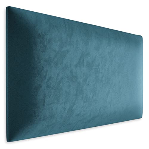 Muralo Cojín de pared de terciopelo de tela, panel tapizado para dormitorio, salón, cama, tapizado de pared, cabecero de cama, moderno de lujo acolchado, panel acolchado (60 cm x 40 cm, azul)