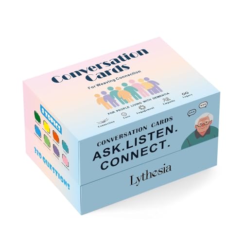 Lythesia Conversation Cards Alzheimer’s & Dementia Conversation Cards Talk Starters for Individuals, Families, and Caregivers Strengthen Connections