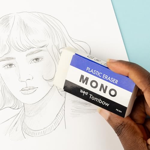 Image of Tombow 57332 Mono Eraser, White, Jumbo, 1 Pack. Cleanly Removes Marks