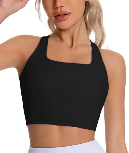 KOKITA Women's Sports Bra Fitness Short Tank Top Criss-Cross Back Padded Strappy Sports Bras Yoga Workout Bra - Image 3