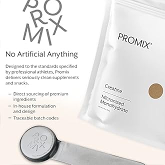 ProMix Nutrition Creatine Monohydrate Powder, Unflavored - 5g of Micronized Creatine per Serving - Increase Muscle Gain, Strength & Power & Supports Recovery - 180 Servings