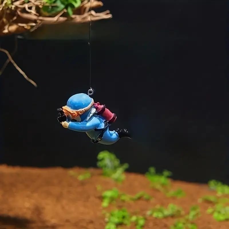 Image of VAYINATO 1 Piece (Blue) Floating Mini Cute Photo Diver Aquarium Fish Tank Simulation Decoration Ornaments | Made with Eco Friendly Resin | No Harm to Fish by Petzlifeworld