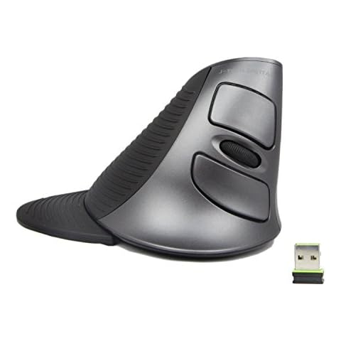 J-Tech Digital Scroll Endurance Mouse Ergonomic Vertical USB Mouse with Adjustable Sensitivity (600/1000/1600 DPI), Removable Palm Rest & Thumb Buttons - Reduces Hand/Wrist Pain (Style 1) Cover