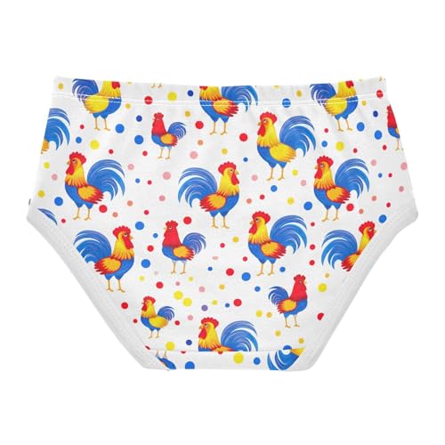 Joisal Colorful Roosters Polka Dots White Toddlers Underwear Floral 2t Cotton Panties Little Girl Animals Briefs Kids Undies2