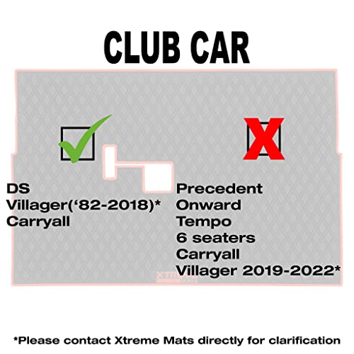 Xtreme Mats Club Car Ds Golf Cart Mat, Full Coverage Golf Cart Floor Liner Mat - Fits Club Car Ds (1982-2013) And Villager (1982-2018) Models - Beige Trim #TOP1