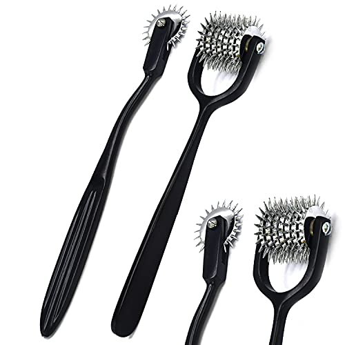 AAProTools Set of 2 Wartenberg Pin Wheel Pinwheel 1 & 7 Head Diagnostic All Black Coated