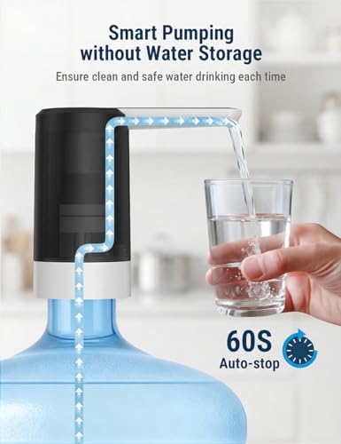 Image of COSTAR Water Dispenser Pump for 20 Litre Bottle, Portable Water Dispenser with Removable Spout, USB Rechargeable Water Pump with 1.5L /Min Fast Flow,1200 mAh Battery, Kingfisher 4 Pro, Black