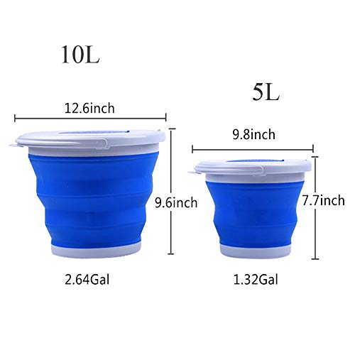 Luoyer Car Washing Buckets Collapsible Plastic Pail Fishing Bucket Portable Outdoor Travel Foldable Bait Bucket Container With Aeration Lid Cover With Handle Blue 10L #TOP3