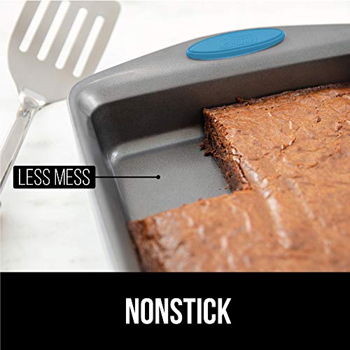 Gorilla Grip Nonstick, Heavy Duty, Carbon Steel Bakeware Sets, 4 Piece Kitchen Baking Set, Rust Resistant, Silicone Handles, 2 Large Cookie Sheets, 1 Roasting Pan And 1 Bread Loaf Pan, Aqua #TOP1