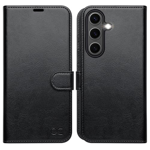 OCASE Compatible with Galaxy S25 Wallet Case, PU Leather Flip Folio Case with Card Holders RFID Blocking Kickstand [Shockproof TPU Inner Shell] Protective Phone Cover 6.2 Inch 2025, Black