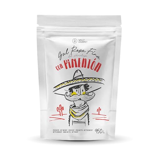 Sal Rosa Fina del Himalaya con Pimentón Ahumado 950g – Mezcla Gourmet Lista para Usar – Realza Carnes, Vegetales con un Toque Intenso y Aromático. Sal Condimentada - Sal Saborizada (950g, Pimentón)