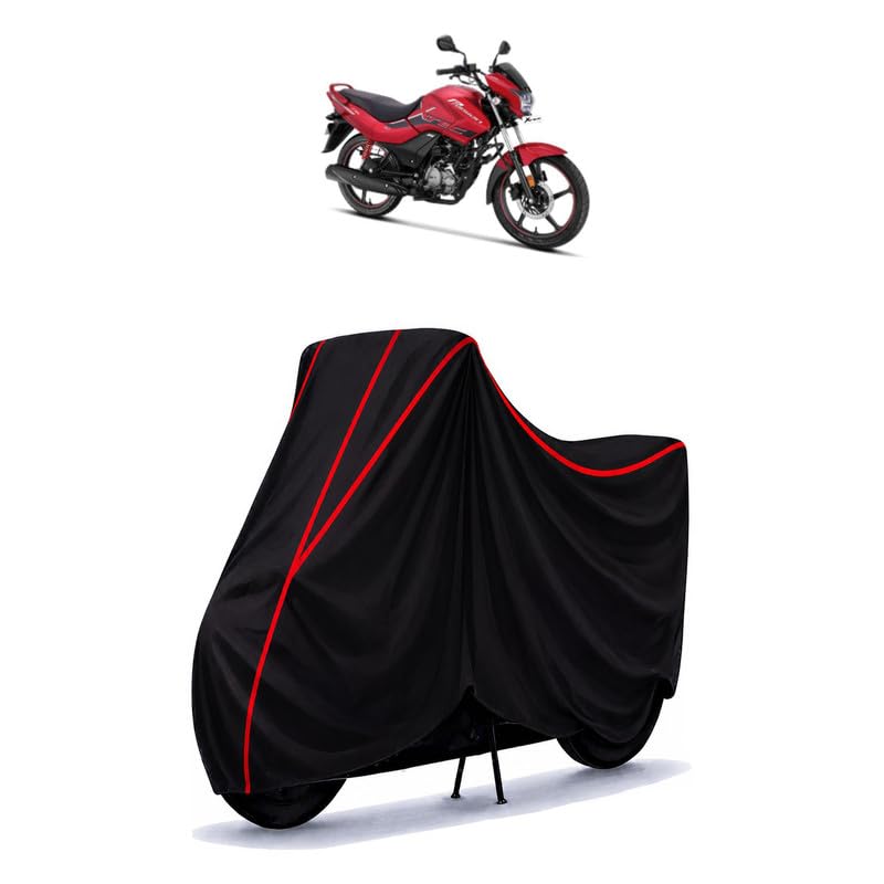 Image of Hero Passion Pro 110 Water Resistant Bike Cover for All Motorcycles & Rain | Heavy Duty Taffeta Fabric | UV Protection, Dustproof, Scratchproof | All Weather Two Wheeler Body Cover with Elastic Bottom