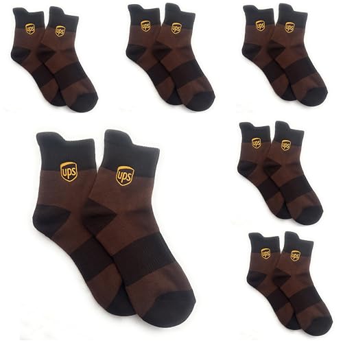 High-Ankle Work Socks for UPS 6 Pairs (US, Numeric, 8, 10, Regular, Regular)