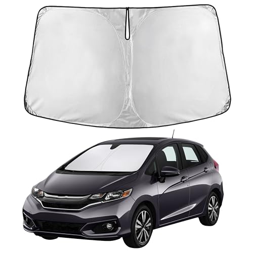 Image of Autovir Windshield Sun Shade Fit for 2007-2022 2023 2024 Honda Fit | Sunshade, Front Car Window Shades Sun Visor, Blocks UV Rays & Heat, Car Accessories