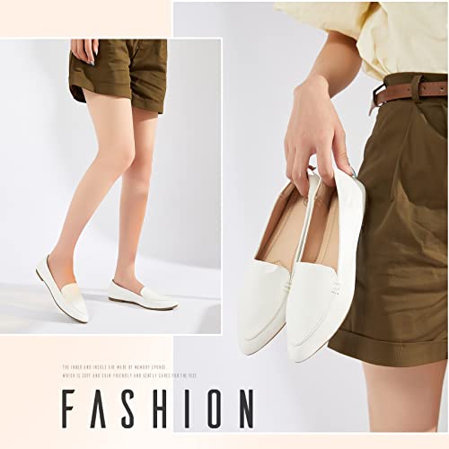 Image of FINIWOR Loafers for Women Flats Shoes Women Pointed Toe Dress Shoes Comfortable Memory Foam Penny Loafers Slip On Shoes