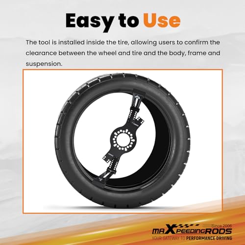 Image of maXpeedingrods Wheel Fitment Simulator Tool 14 inch-22 inch Tire /Rim Fit Size Measuring Mockup Tool 5-Lug Wheel Bolt Pattern (Black)