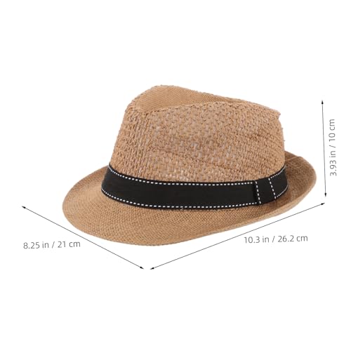 Boys Solid Color Straw Hat Short Brim Summer Sun Hat for Breathable Comfortable Beach Hat for Outdoor Travel Stylish Sun Protection2