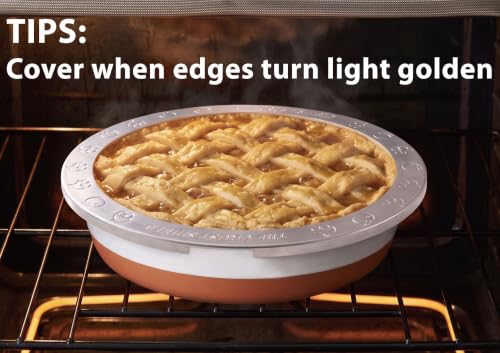 JODEVI 9 Inch Pie Pan with Pie Crust Shield, Ceramic Pie Dish for Baking - image 7