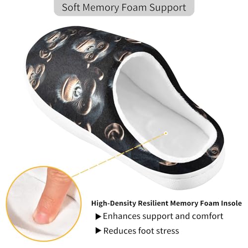 Cute Monkey Slippers for Women Men Indoor Slippers Memory Foam Fuzzy Slippers House Shoes for Indoor Outdoor Size 6/7 214a45293