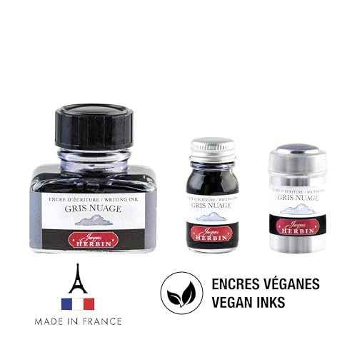 J.Herbin 13008T Tinte für Füller, 30 ml, wolkengrau