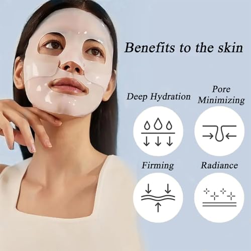 5 PCS Collagen Mask Overnight Collagen Face Mask Bio Collagen Face Mask Deep Moisturizing and Brightening Pure Collagen Mask Hydrated Complexion Lmprove Skin Elasticity - Image 5