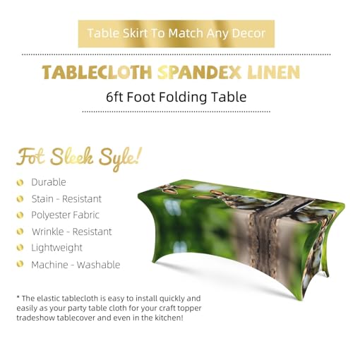 Nappe élasthanne 1,8m extensible et infroissable motif lapin pour buffet