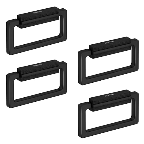 Image of Plantex Rajwadi Drawer Kadi /Drawer Handle /Kadi for Drawers /Pull-Push Kadi for Home /Office Cabinet - Pack of 4 (SH-344, Z-Black)